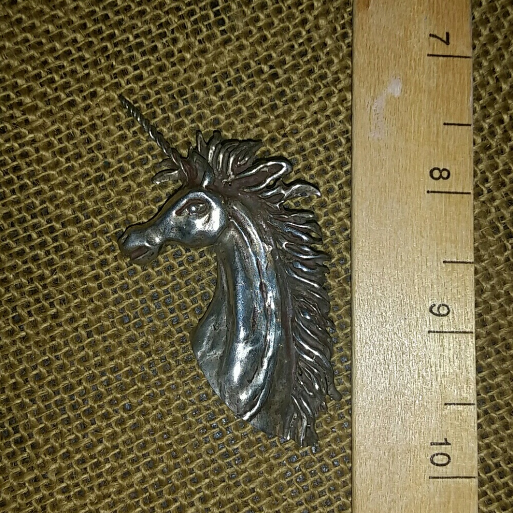 Unicorn sterling necklace pendant .925 silver euc